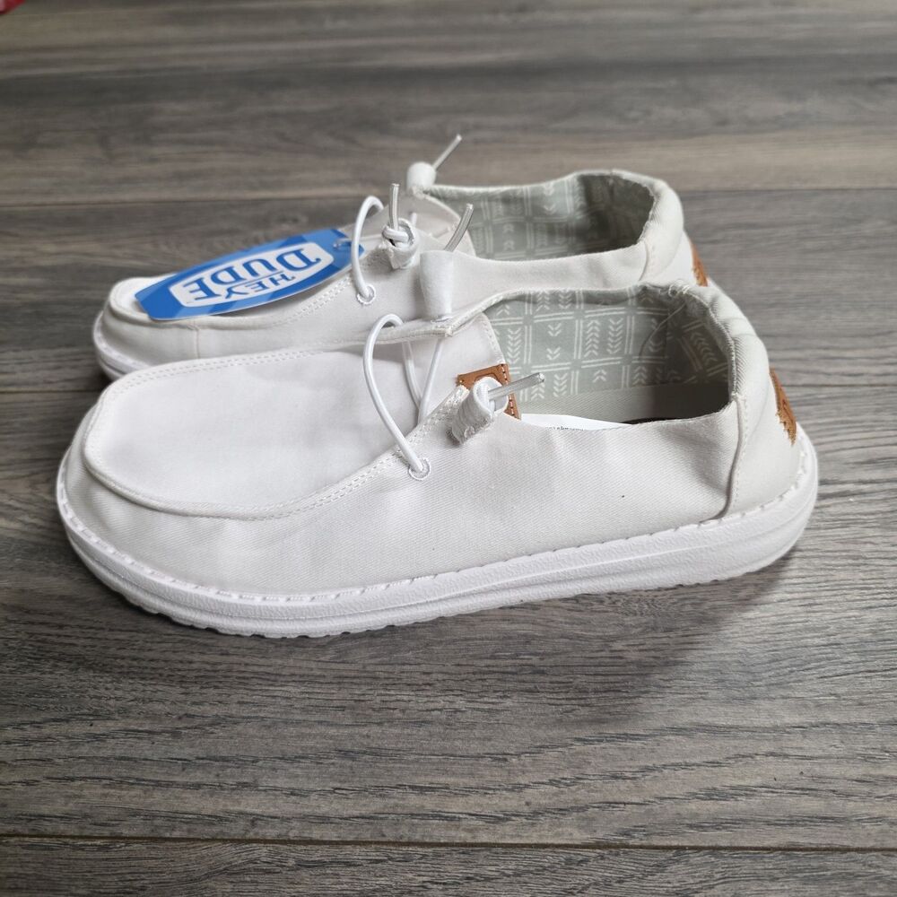 Hey Dude Wendy Stretch Canvas White New Women's 7 - Picture 3 of 7